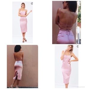 Maurie and eve Pink Backless Midi Dress